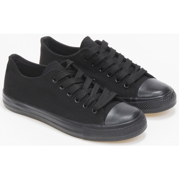 basic sneakers πάνινα - μαύρο-μαύρο