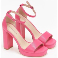  πέδιλα με μπαρέτα και φιάπα - ροζ