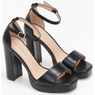  πέδιλα με μπαρέτα και φιάπα - μαύρο