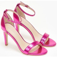  πέδιλα με μπαρέτα και λεπτό τακούνι - φούξια