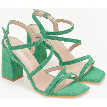 πέδιλα suede με λουράκια - πράσινο