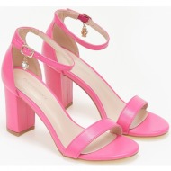  πέδιλα με χοντρό τακούνι και κλειστή φτέρνα - φούξια