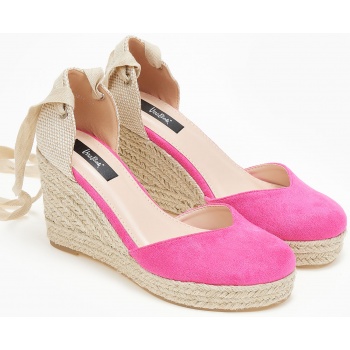 lace up suede πλατφόρμες - φούξια