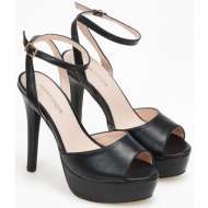  ψηλά πέδιλα με διπλή φιάπα - μαύρο