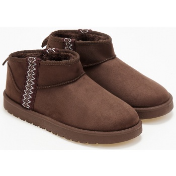 μποτάκια suede με επένδυση - καφέ