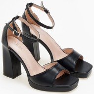  πέδιλα με χοντρό τακούνι - μαύρο