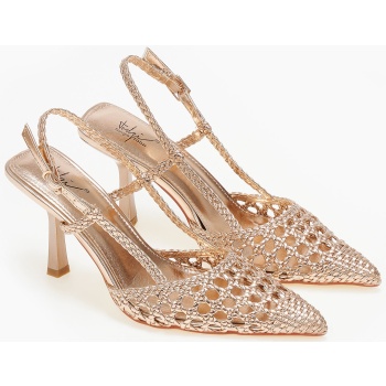 γόβες με μυτερό τελείωμα - rose gold