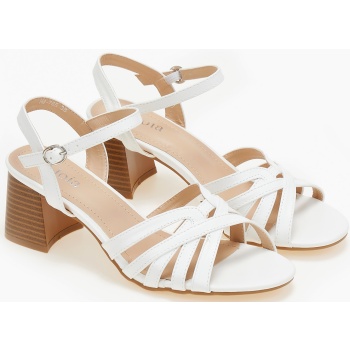 πέδιλα με πολλαπλά λουράκια - λευκό