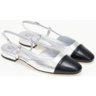  εξώφτερνα γοβάκια με συνδυασμών χρωμάτων - ασημί