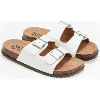 παντόφλες με δύο τόκες - λευκό