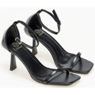  ψηλά πέδιλα με λεπτή φάσα - μαύρο