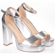  πέδιλα με μπαρέτα και φιάπα - ασημί