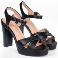  πέδιλα με χιαστί φάσα - μαύρο