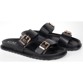 slides με ρυθμιζόμενα λουράκια - μαύρο