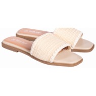  flat σανδάλια με ψάθα - μπεζ