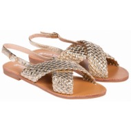 flat σανδάλια με πλεκτό σχέδιο - χρυσό