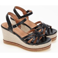  πλατφόρμες εσπαντρίγιες με χρυσοκλωστή στη σόλα - μαύρο