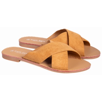 flat σανδάλια χιαστί με suede υφή 
