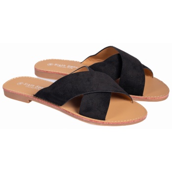 flat σανδάλια χιαστί με suede υφή 