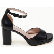  ψηλά πέδιλα με κλειστή φτέρνα και χοντρό τακούνι - μαύρο