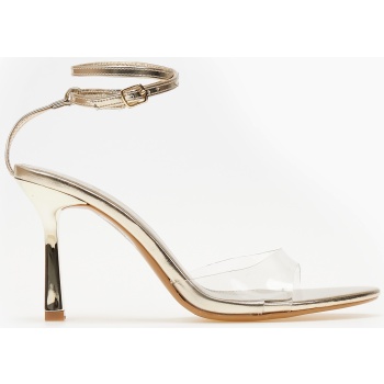 γυναικεία πέδιλα με διαφάνεια - χρυσό