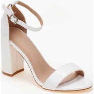  πέδιλα με κλειστή φτέρνα και ψηλό τακούνι - λευκό