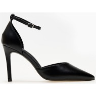  γόβες μυτερές με μπαρέτα - μαύρο