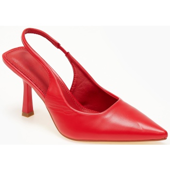 γοβες με τεταράγωνο πελμα - κόκκινο