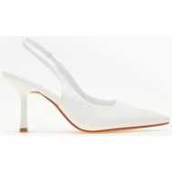  γοβες με τεταράγωνο πελμα - λευκό