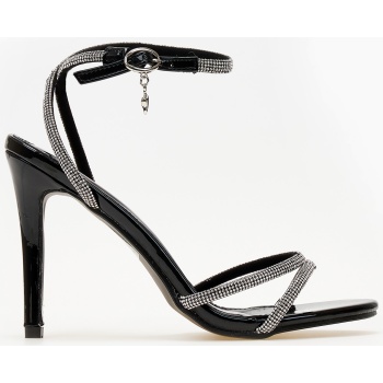 πέδιλα με στρας - μαύρο