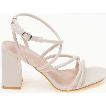 πέδιλα με χοντρό τακούνι - μπεζ