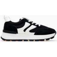  γυναικεία sneakers με διχρωμία - μαύρο