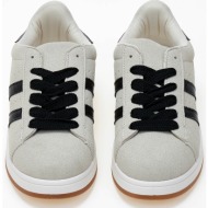  sneakers χαμηλά με ρίγες στο πλάι - μπεζ