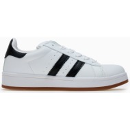  sneakers χαμηλά με ρίγες στο πλάι - λευκό