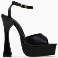  ψηλά πέδιλα με φιάπα και μπαρέτα - μαύρο