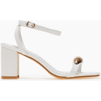 πέδιλα με χοντρό τακούνι - λευκό