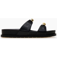  σανδάλια flatform με μεταλλικές λεπτομέρειες - μαύρο