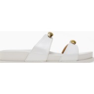  σανδάλια flatform με μεταλλικές λεπτομέρειες - λευκό