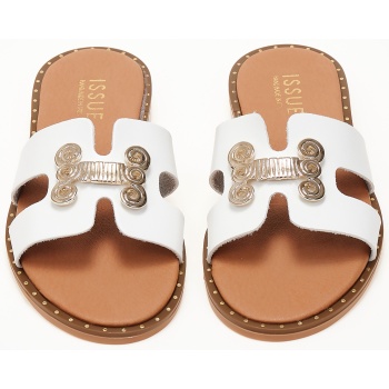 φλατ σανδάλια handmade in greece - λευκό