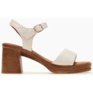  πέδιλα με χοντρό τακούνι - μπεζ