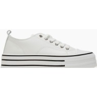  γυναικεία sneakers με ψηλή σόλα - λευκό