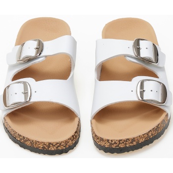 σανδάλια flatform με αγκράφες - λευκό