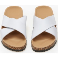  σανδάλια flatform με χιαστί σχέδιο - λευκό