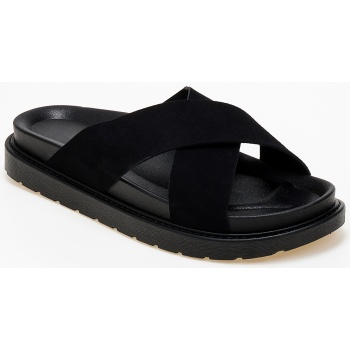 σανδάλια flatform με suede φάσες χιαστί