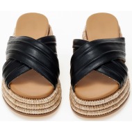  σανδάλια flatform με χιαστί φάσες - μαύρο