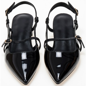 χαμηλά εξώφτερνα μυτερά γοβάκια - μαύρο