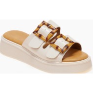  γυναικεία flatform με κοκάλινες αγκράφες - μπεζ