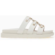 σανδάλια flatform με μεταλλικές λεπτομέρειες - λευκό