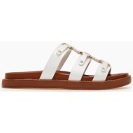  σανδάλια flatform με μεταλλικές λεπτομέρειες - λευκό