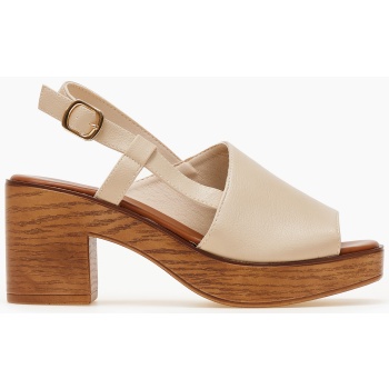 all day πέδιλα με χοντρό τακούνι - μπεζ